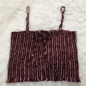 Maroon & white tank top